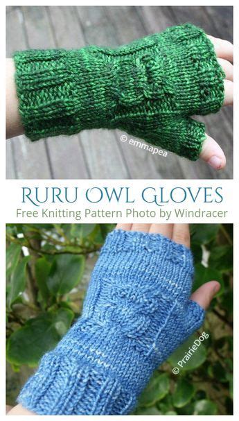 Knit Owl Fingerless Gloves Free Knitting Patterns Knitting Pattern