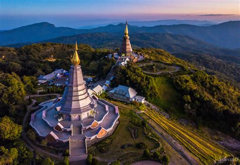 The great pagoda on the highest mountain in Thailand (Doi Inthanon ...