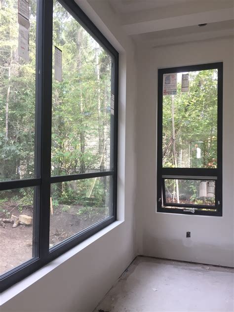 Modern drywall return with black windows | Interior window trim, Modern ...