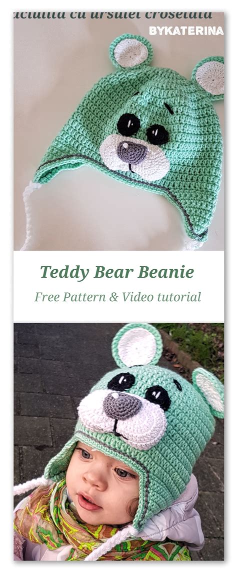 Teddy Bear Beanie Free Pattern Crochet Character Hats Crochet Baby