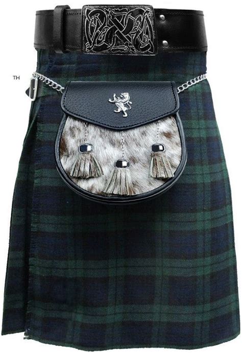 Black Watch Kilt With Leather Sporran Belt And By Clothingideas 6000