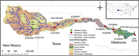 Canadian River Showing The Spatial Extent Of The Vflo Model And The