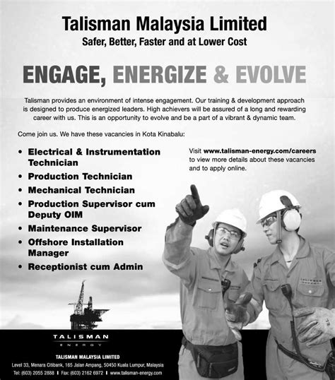 15 store jobs available in kota kinabalu on jobatlas.com.my. Oil & Gas, Government, and Private Sectors Jobs: Talisman ...