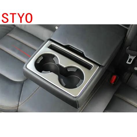 Styo Car Stainless Steel Rear Cup Holder Cover Trim For 2017 2018 Lhd
