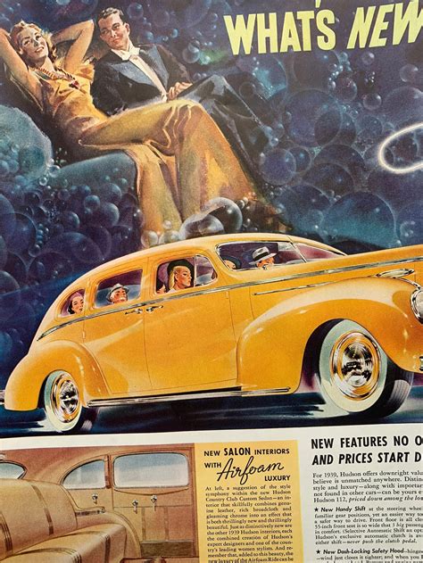 Vintage 1938 Hudson Automobile 2 Page Print Ad Etsy