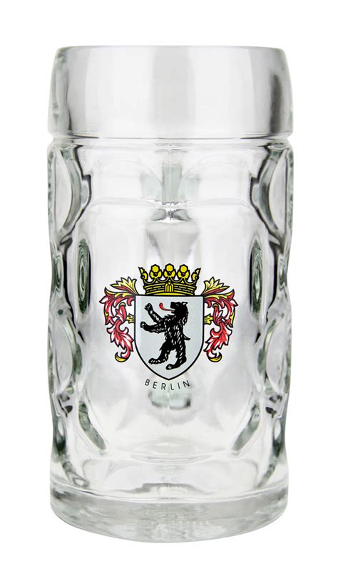 Custom Engraved Berlin Dimpled Oktoberfest Glass Beer Mug 0 5 Liter