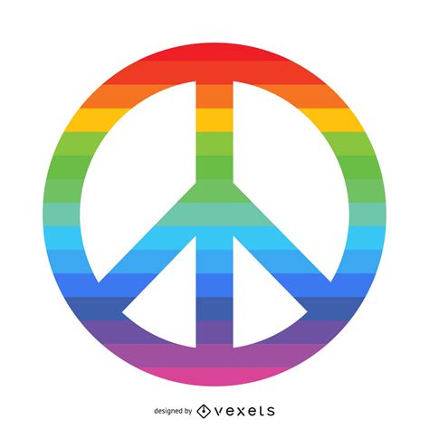Rainbow Peace Symbol Vector Download