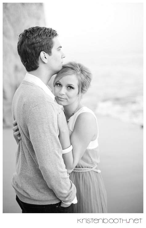 Black And White Beach Engagement Photos Couple