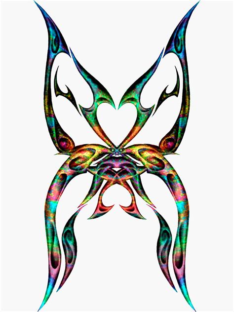 Psychedelic Butterfly Sticker For Sale By Ptzart Redbubble