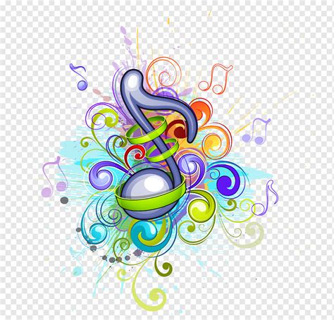 Musical Note Color Illustration Music Notes Pattern Material Spiral
