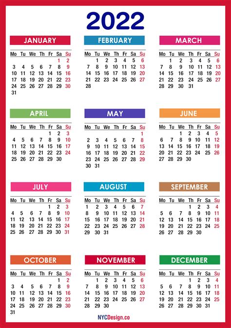 2022 Calendar Pdf Download Lahadfw