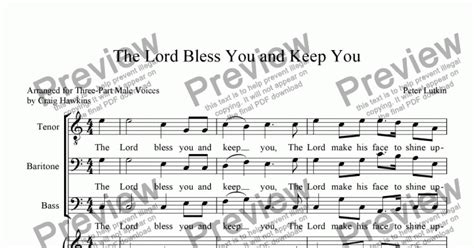 The Lord Bless You And Keep You Tbb Download Sheet Music Pdf File