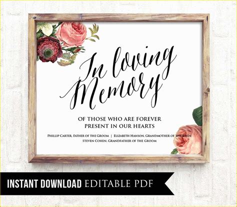52 In Loving Memory Template Free Heritagechristiancollege