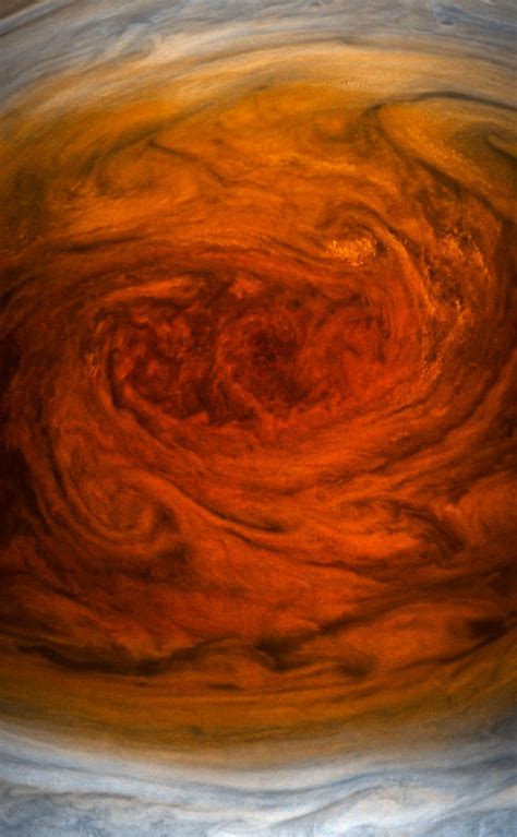 The left is natural color, composited to yield the color that. Juno Captures Close-Up Views of Jupiter's Great Red Spot ...