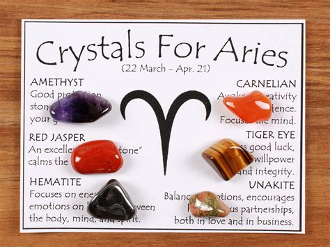 Aries Crystals Set Aries Zodiac Stones Birthstone Aries Etsy
