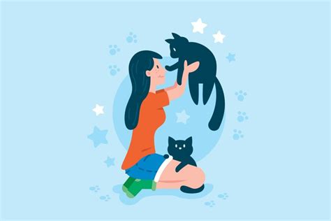 Cat Lover Illustration Clipart
