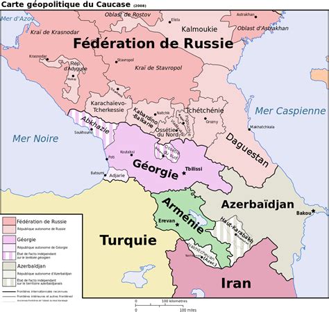 Caucase Politique Carte