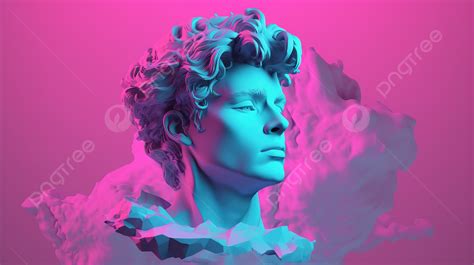 Cartoon Of Man With Curls In The Background Vaporwave Profile Picture