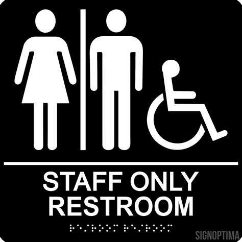 Signoptima ️ Ada Compliant Staff Only Restroom Sign With Braille Ii