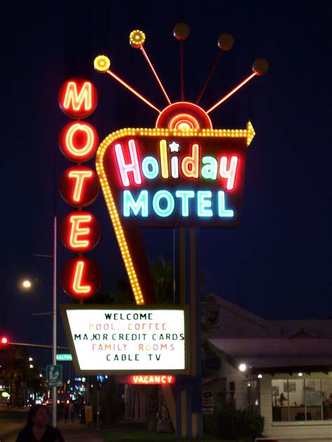 Holiday Motel Neon Las Vegas Retro Signage Neon Sign Art Vintage