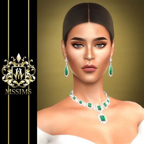 Taylors Emerald Necklace And Earring For The Sims 4 Sims Sims 4