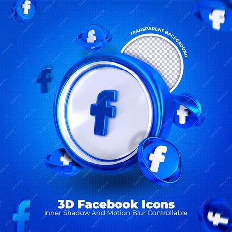 Premium Psd Facebook 3d Icon Social Media Transparent Background