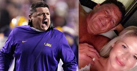 LSUs Ed Coach O Orgeron Responds To Les Miles Situation Game
