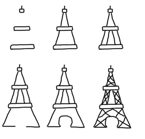 How To Draw The Eiffel Tower Drawings Paris Cupcakes Art Lessons