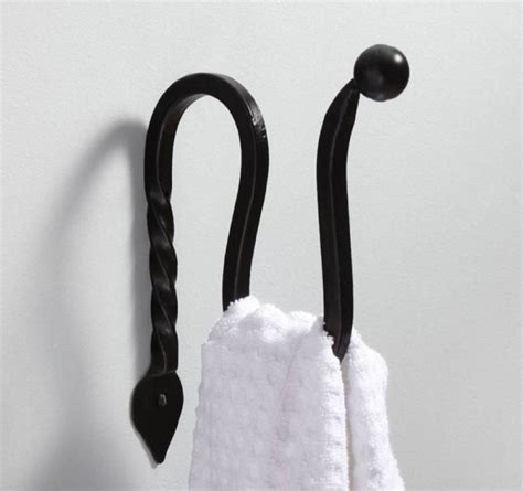Black Iron Hook Towel Hooks Gothic Bathroom Decor Gothic Bathroom