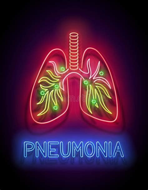 Glow Human Lungs With Pneumonia Covid Virus Contamination Stock
