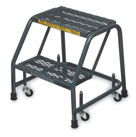 Ballymore 2 Step Rolling Ladder Expanded Metal Step Tread 19 In