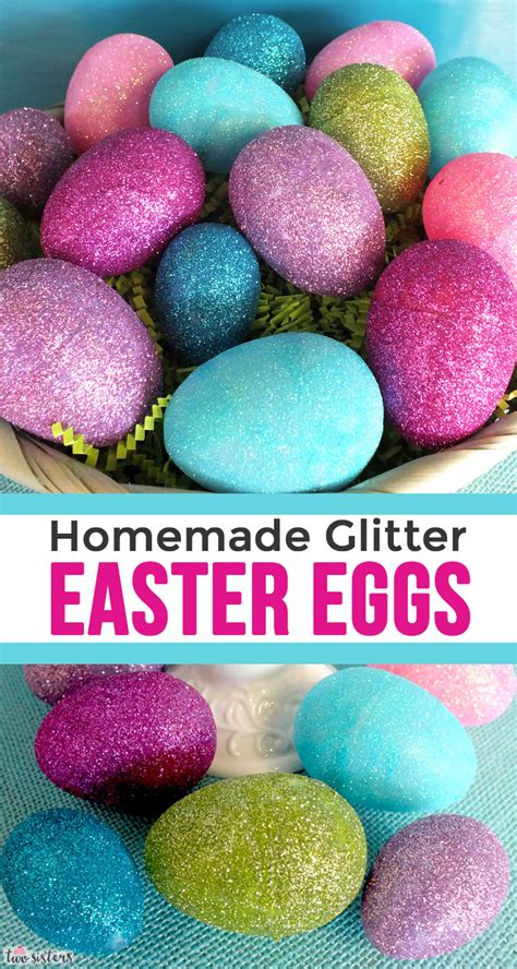 Glitter Easter Eggs Two Sisters