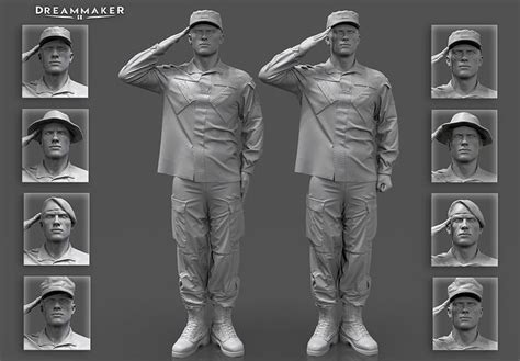 Soldier In Military Salute Pose 3d Model 3d Printable Cgtrader