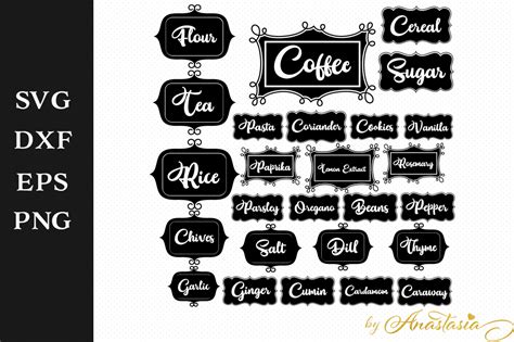 Almost files can be used for commercial. Kitchen Labels SVG Decal