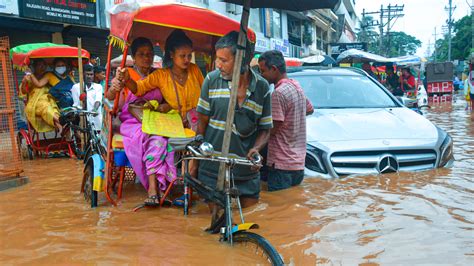 Four Deaths Due To Landslides In Assam Following Heavy Rains Life Paralysed In Guwahati