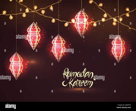 Ramadan Kareem Celebration Background Decorated With Illuminated