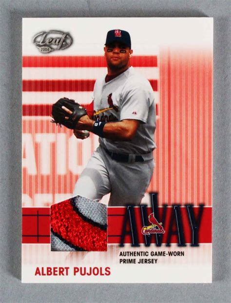 Albert pujols 2003 autographed st. Albert Pujols Game Used Jersey Card