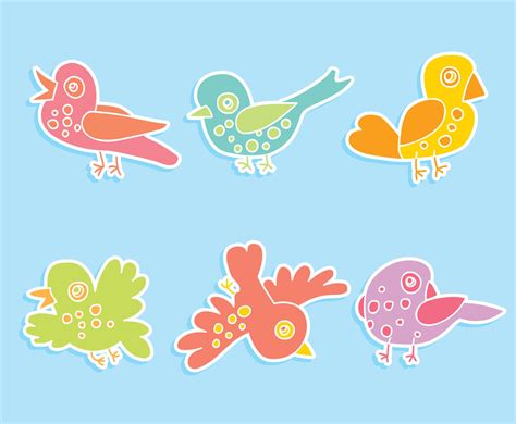 Colorful Cartoon Birds Vector Vector Art And Graphics