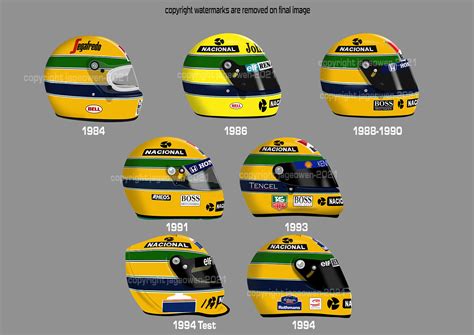 X2 Ayrton Senna F1 Helmet Stickers Vinyl 1984 1994 Mclaren Lotus
