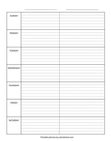 Free Printable Weekly Planner Templates Artofit