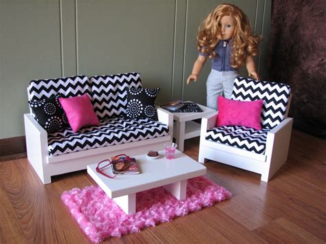 18 Doll Furniture American Girl Sized Living Room
