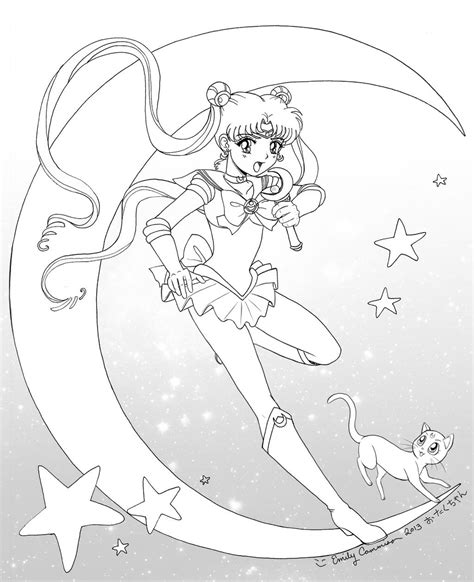 Sailor Moon And Luna Lineart By Emilycammisa On Deviantart