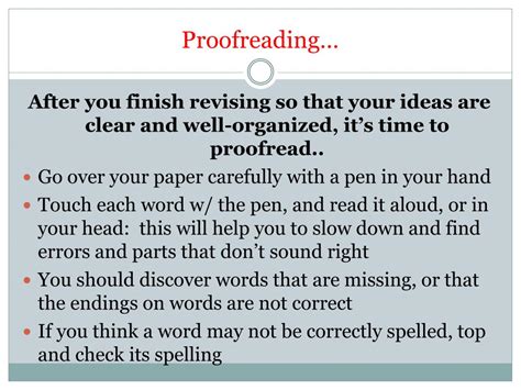 Ppt Revision And Proofreading Powerpoint Presentation Free Download