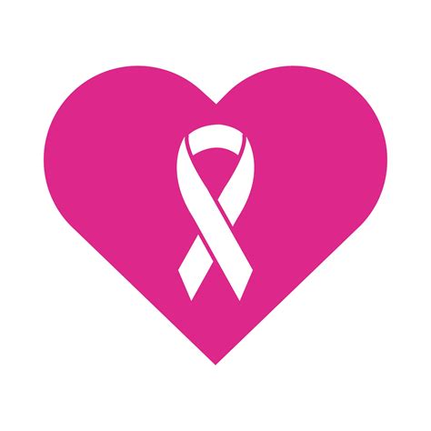 pink ribbon in heart breast cancer silhouette style icon 2599141 vector art at vecteezy