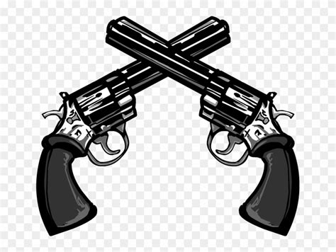Two Pistols Crossed Svg