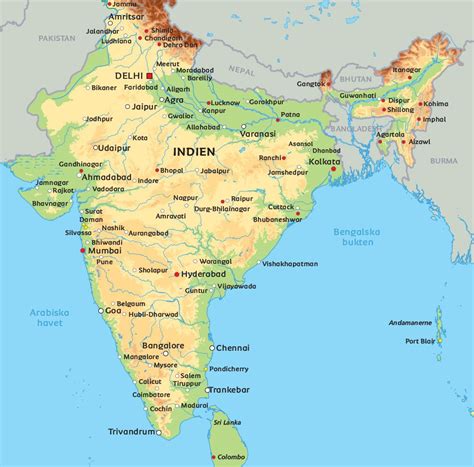Karta Indien Se De Största Städerne I Indien På Kartan