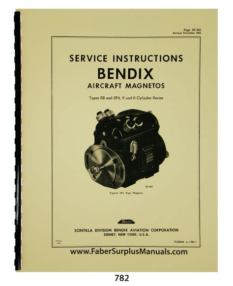 Bendix Scintilla Sb Sf Series Magnetos Service Instructions Manual