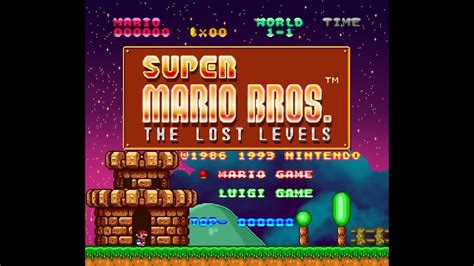 Super Mario Bros The Lost Levels Title Screen Edit Youtube