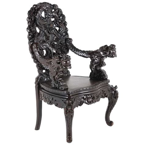 Carved Chinese Dragon Armchair For Sale At 1stdibs