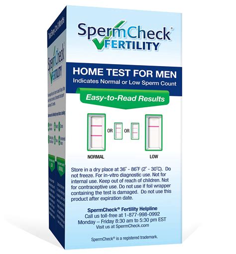 Spermcheck Fertility Home Test Kit For Men Shows Normal Or Low Sperm Count Easy To Read